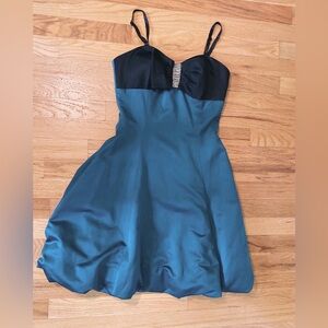 Vintage black and green bow dress